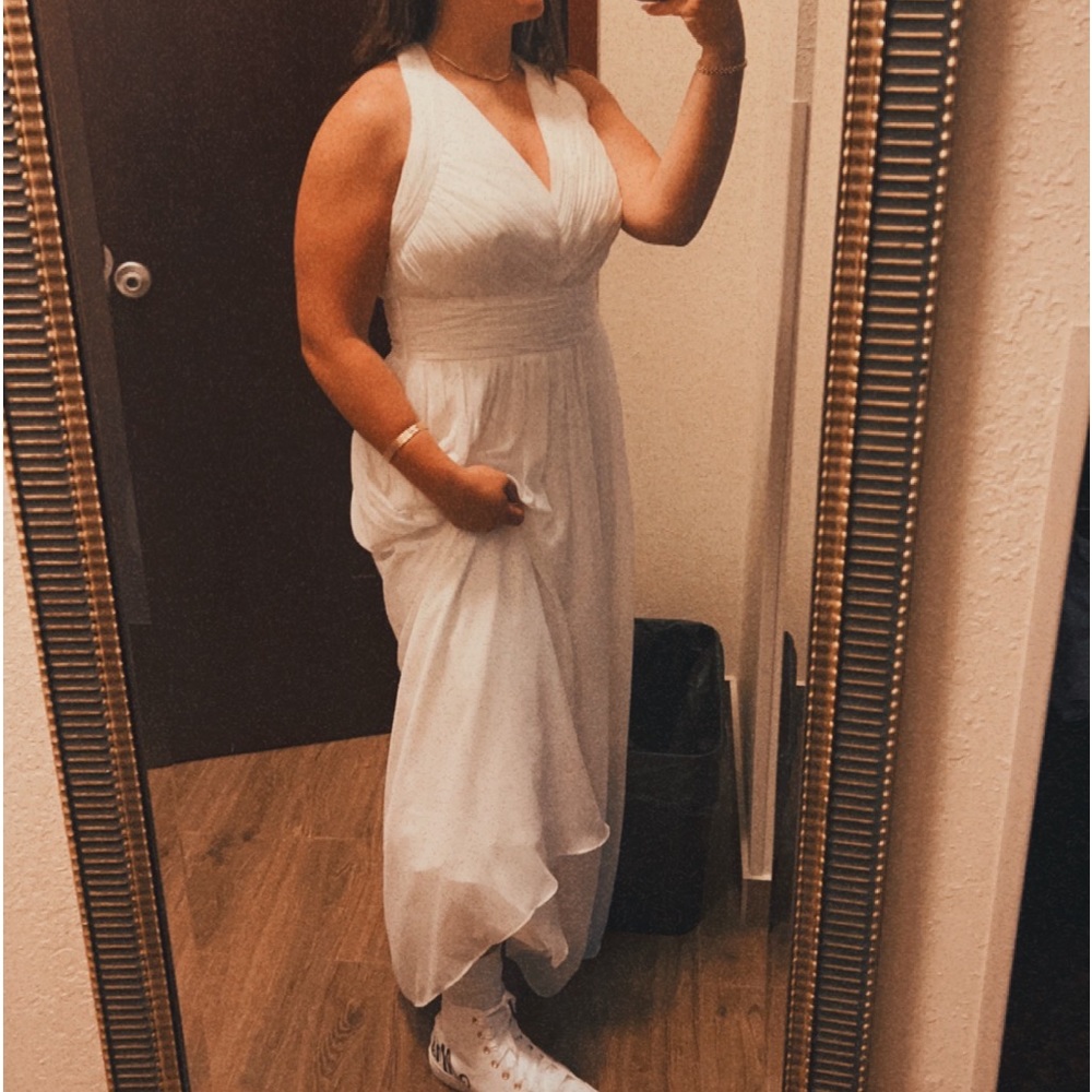 White Azazie dress
